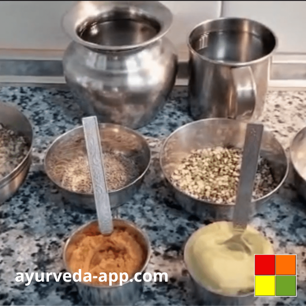 Photo of the ingredients used to prepare the Kitchari Authentic from Ayurveda recipe.